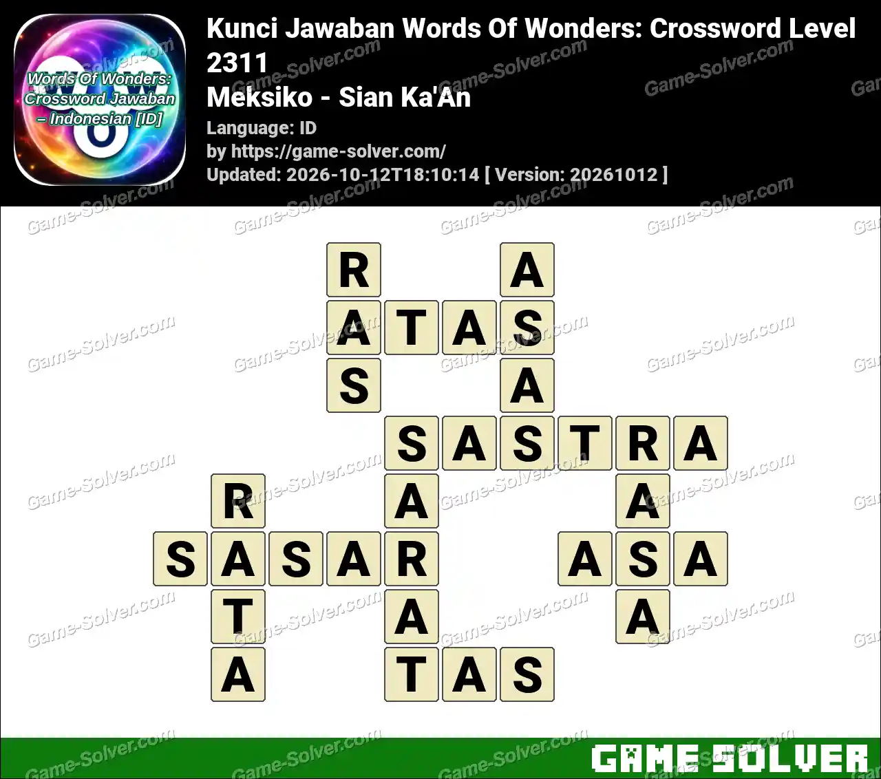 Kunci Jawaban Words Of Wonders: Crossword Level 2311 – Meksiko – Sian Ka’An